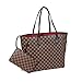 Produktbild Daisy Rose Checkered Tote Umhängetasche mit Innentasche - Pu Vegan Leder Mittel Braun