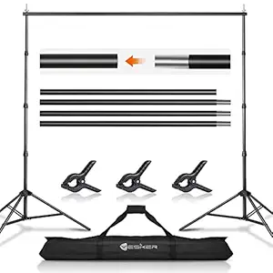 Yesker Background Stand Backdrop Support System Kit 8.5X 10ft Photo Video Studio Adjustable for Photoshoot Photography Parties Wedding with Carrying Bag