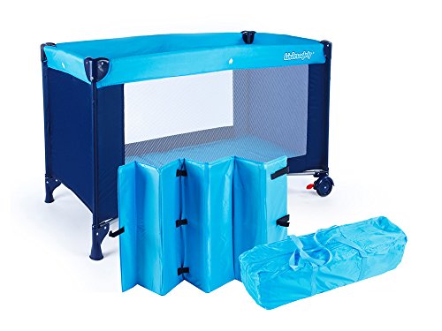 Preisvergleich Produktbild Kinderreisebett Kinderbett Säuglingsbett Babybett Klappbett Reisebett für Kinder Zweitbett , für Kleinkinder / Säuglinge, 4 verschiedene Farben, kompakt, Reisebettchen / Multi-Funktion (Kp0178Blu)