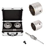 Diámetro: 68/80/110 mm. OUKANING - Juego de coronas de perforación de diamante, para hormigón, 68 mm de diámetro, 80 mm de diámetro, 100 mm de diámetro, adaptador SDS-Plus, 3 piezas