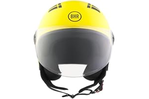 BHR Casco Demi-Jet 834 FLOW - Casco Scooter Estivo Omologato ECE 22.06 con 16 Fori di Aerazione - Visiera Antigraffio e Sgancio Micrometrico