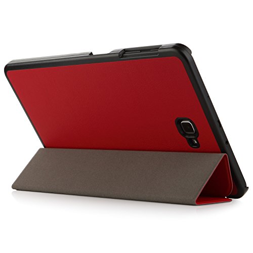 iHarbort® Premium Hülle für Samsung Galaxy Tab A 10.1 (SM-T580/T585) – Samsung Galaxy Tab A 10.1 hülle Etui Schutzhülle Case Cover Holder Stand mit Smart Auto Wake / Sleep-Funktion (Rot) - 3