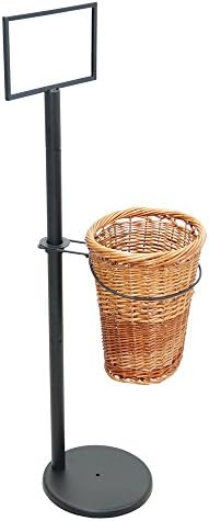 Mobile Merchandisers BS36-1-MB 1 Oval Willow Basket Display with Sign Frame and Sign Clips