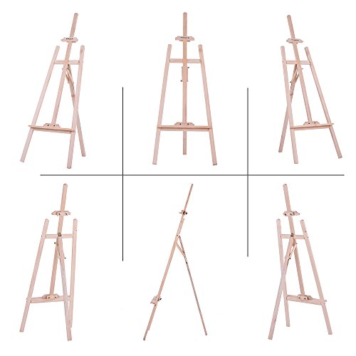 Aibecy 150 cm / 59 Zoll Dauerhaft Holz Staffelei, Künstlerprofi, Tischstaffelei, NZ Kiefer für Künstler Malerei Skizzieren Ausstellung - 4