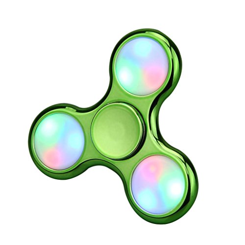 Bescita LED Licht Fidget Hand Spinner Finger Spielzeug Dekompression Spielzeug EDC Focus Gyro,Mit Schalter (Grün)