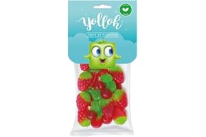 YOLLOH - Sachet Bonbon Veggie Mix - Vegan - 320014 - Rouge - Fraise - Tendres - 1 sachet de 135Gr - Anniversaire - Enfant - Adulte - Fraise