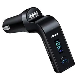 Pora's CARG7 Universal Wireless Bluetooth FM Transmitter in-Car FM Adapter Car Kit with Hand-Free Call/Stereo Music Player and USB Car Charger for All Android and iOS Devices (Colour May Vary)