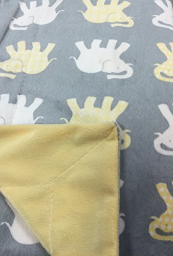 Baby Thro Bazaar Elephants Decorative Microplush Baby Throw 30" X 40" - Yellow & Gray by Baby Thro