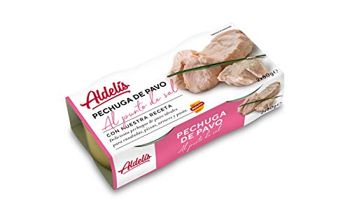 Aldelís Conserva Pavo Natural Pack 80X2 2 Unidades 160 g Pack de 16