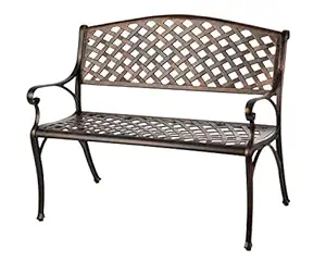 Patio Sense Antique Bronze Cast Aluminum Patio Bench