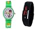 S S TRADERS-GREEN BEN10 AND LED DIGITAL WATCH FOR KIDS,GOOD GIFT ITEM FOR KIDS RS.325.00