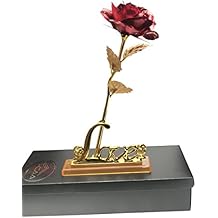 Flores de rosas 24 K bañados en oro Love soporte del día de San Valentín presente regalo ser amado
