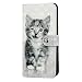 Produktbild Handyhülle für Huawei Y7 2019/Huawei Y7 Prime 2019 Hülle Case 3D Muster Leder Tasche Flipcase Schutzhülle Silikon Handytasche Ständer Klapphülle Schale Bumper Magnetverschluss Brieftasche Smiley-Katze