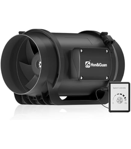 HG Power Rohrventilator 200mm Inline-Lüfter Kanalventilator 230V Abluftventilator Eu Stecker Rohrluefter Ec Motoren Fuer Kuechen Badezimmer Garage
