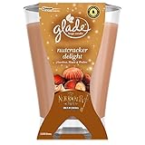Glade Large Scented Candle, Nutcracker Delight Fragrance, Up to 52 hrs of Burning, 224g