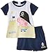 Peppa Pig Baby Boys' Pirate George Short Sleeve Clothing Set, Aquarius Blue/Optic White, 24 Months