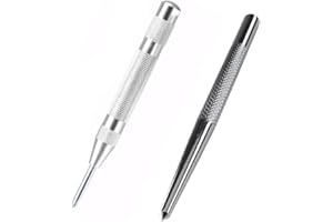 BADSRIX PACK 2 UDS Punzón Granete Automático y Normal Punzones para metal Marcador Botadores de Acero Botador Profesional Punzón Automático Bricolaje al Punto