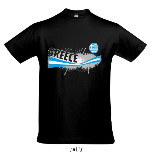 Fanshirt Herren GREECE, Griechenland Ländershirt EM / WM Trikot S-XXL , Deep black , XXL