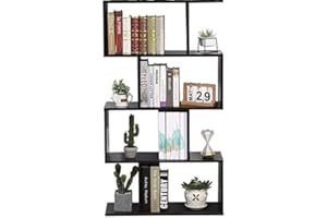 ETNIC ART Libreria Scaffale Wenge Ufficio Moderna Contemporanea Bifacciale Divisorio Legno MDF Casa Giorno 70x23.5x127.5 Autoportante Mensole Scaffali Cubi Muro Libreria parete Scaffali legno marrone scuro