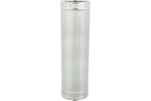 ALLINOX Tubo Coibentato Doppia Parete In Acciaio INOX Con Isolamento Termico Modulo Per Canna Fumaria Camino o Stufa In Tutte le Misure (DN 80/130-50CM)