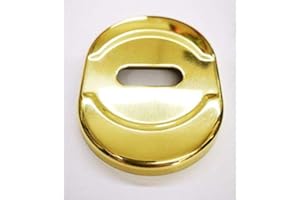 effedielle Mostrina in alluminio foro doppia mappa colore ORO LUCIDO -placca per porta blindata,placchetta-borchia ATRA-DIERRE(mm.h.86x62) Compatibile con altre marche di serrature