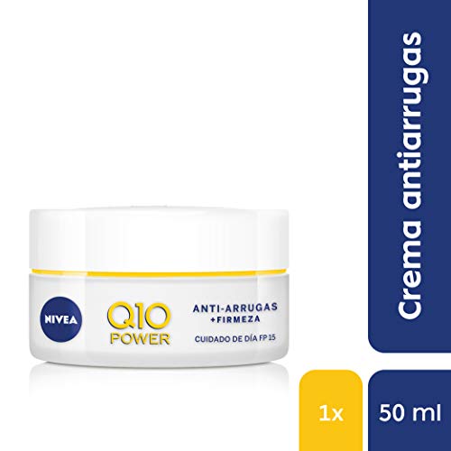 NIVEA Q10 Power Antiarrugas Cuidado de Día FP15, crema antiarrugas facial, crema hidratante con protector solar 15, crema de día antiedad - 1 x 50 ml