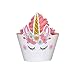 Produktbild Fliyeong Premium-Einhorn-Partydekorationen für Kinder Baby Cake Toppers, Teller, Servietten, Geschenkbeutel, Ppcorn Box Geburtstag Party Feier Papier Geschirr Dekorationen 12 Cake Wrapper und Topper