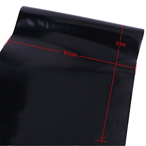 61cm Rolle – 10M (Laufmeter) schwarz Selbstklebend Möbelfolie Klebefolie Bastelfolie Plotterfolie Schrankfolie Dekofolie Küchenfolie - 4