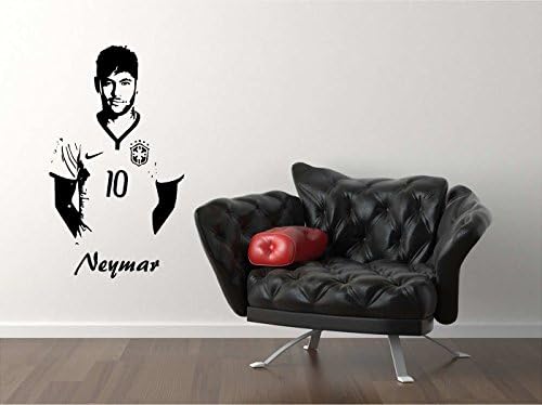 Neymar da Silva wall sticker , decal ideal for any smooth flat plastered walls, metals or glass size 960mm x 560mm instant transformation , easy to apply. please message us your prefered colour as black will be sent as default colour.