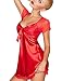 Produktbild Dkaren-Nachtwäsche Damen Negligee aus Satin KLARA XL / Rot
