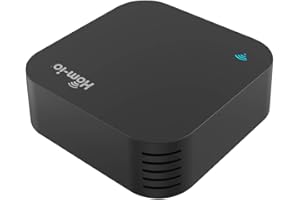 HOM-IO LA TUA SMART HOME Hom-io | Repetidor Universal de Mandos a Distancia de TV Hom-IR-Remote Pro, Control de Dispositivos Inteligentes WiFi, Compatible con Alexa y Google Home, Sensor de Temperatura y Humedad, Color Negro