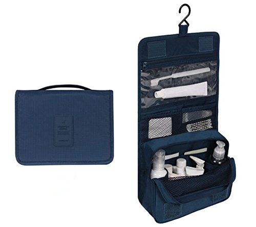 Preisvergleich Produktbild hippolo tragbar Kulturbeutel für Reisen Zusammenklappbar Make Up Kulturtaschen Kulturbeutel toiletbag Staubbeutel Kosmetiktaschen Reisetasche mit Haken Organizer Blume 15