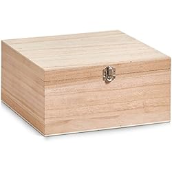 Zeller 15127 – Caja, Madera, Natural, 26 x 26 x 12,5 cm