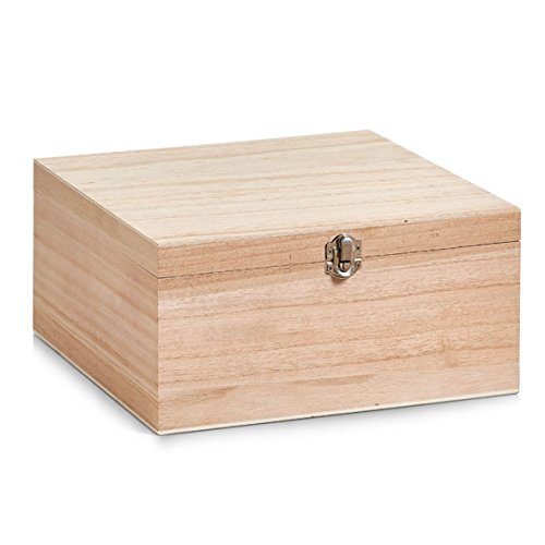 Zeller 15127 – Caja, Madera, Natural, 26 x 26 x 12,5 cm
