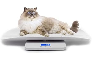 Digital husdjursvåg, med 3 vägningslägen (kg/oz/lb), max 220 lbs, precision±0,02 lbs, vit, lämplig för spädbarn, valpar, mamma, gravida katter och små hundar