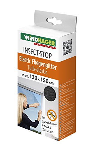 Windhager Insektenschutz PLUS Fliegengitter elastic, 130 x 150 cm, anthrazit / grau - 4