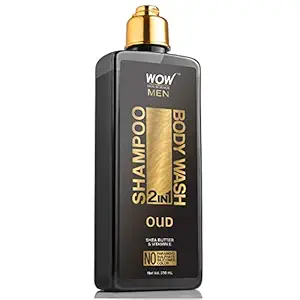WOW Skin Science Oud 2-In-1 Shampoo + Body Wash - No Parabens, Sulphate, Silicones & Color, 250 ml