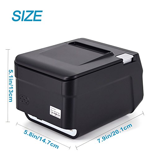 Thermal Receipt Printer,Standard USB 80mm POS Thermal Printer 300mm/second High-speed Printing with ESC / POS Printing Instruction Set,Bluetooth-Wifi(Optional) (With Bluetooth&Wifi)
