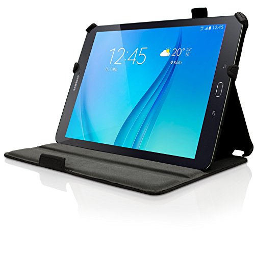 igadgitz Schwarz PU Ledertasche Hülle Cover für Samsung Galaxy Tab S2 9.7“ SM-T810 mit Multi-Winkel Betrachtungs + Auto Sleep/Wake + Handschlaufe + Displayschutzfolie - 6