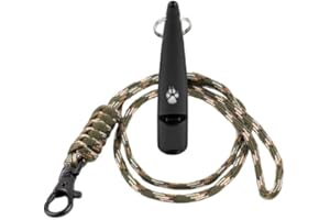 THE DOG LADY (TDL) TDL Hundepfeife mit Umhängeband – Weitreichendes Trainingswerkzeug für Rückruf & Gehorsam – Einstellbare Frequenz, lauter Klang für alle Hunderassen - konsistent (Black with Military Green Rope)
