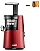 Produktbild Hurom H-AA Alpha Serie 3. Generation Entsafter 43U/min Modell 2017 Slow Juicer Smoothiemaker + 3 Sieben & Gemüsebürste (Rot)