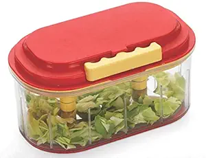 Parth Enterprise Twin Chopper, Vegetable Cutter, Mixer, Blender for Onion Tomato Ginger Garlic Salad Fruit Egg ? Best Kitchen Manual Food Processor (Multi Color)