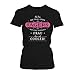 Fashionalarm Damen T-Shirt - Frau eines Jägers | Fun Shirt mit lustigem Spruch als Geschenk Idee für verheiratete Paare Ehefrau Jagd Sport Jagen, Farbe:schwarz;Größe:M