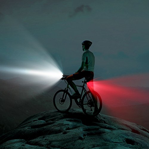 Albrillo LED Fahrrad-Beleuchtung Set Frontlicht + Rücklicht mit Halterung zum Radfahren - 7