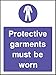 Produktbild manadatory Schutzbekleidung Kleidung Aufkleber Schutz garmets zu tragen