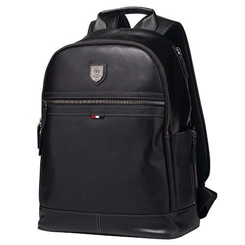 BISON DENIM 14 Zoll Laptop Rucksack Backpack Lederrucksack Schulrucksack f  r Arbeit Campus Studenten Outdoor Reisen Wandern mit Gro  er Kapazit  t  B