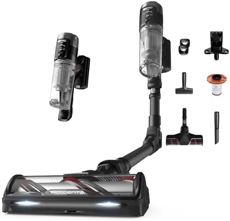 Rowenta X-Force Flex 12.60 Neo Complete, Aspirapolvere Senza Fili Potente con Due Spazzole per Pavimenti e Tappeti, Display, Autonomia Fino a 60 Minuti, 150 AirWatt, RH9L55