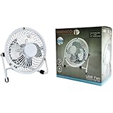 Daewoo White 4" Mini USB Fan Home Office Laptop Desktop Cooling Aluminum Blades Desk