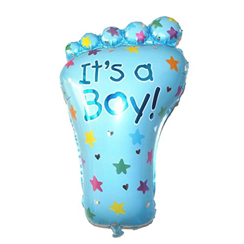 WINOMO It’s A Boy Taufe Dekoration Luftballons Baby Füßchen Blau Helium Folienballons 4 Stück - 2