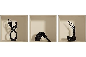 AMBIANCE STICKER Naklejka z efektem 3D, naklejka ścienna, statuetki, tapeta dekoracyjna, złudzenie optyczne do pokoju i salonu, 30 x 90 cm